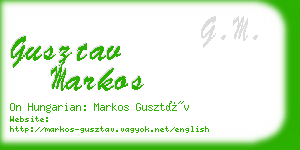 gusztav markos business card